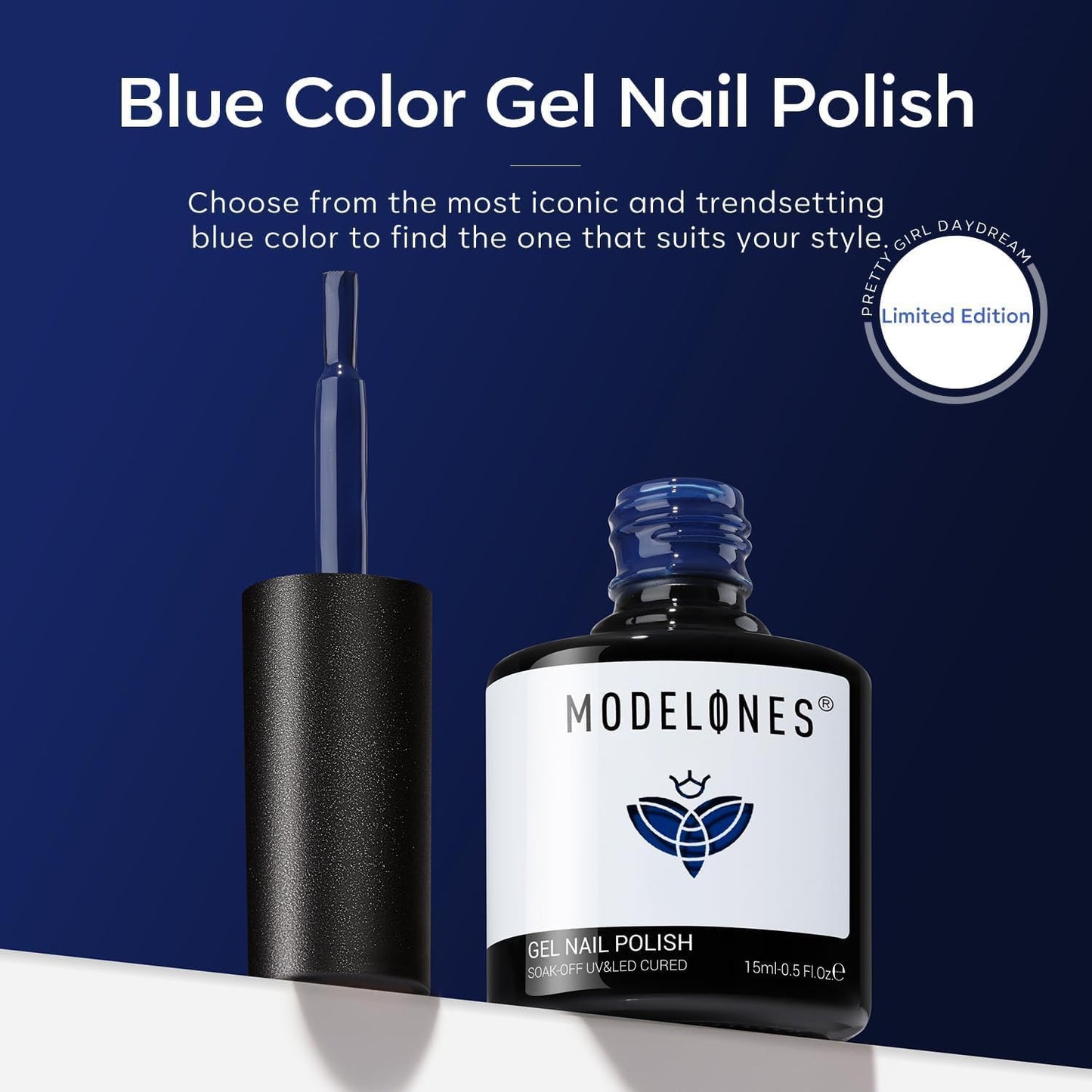 Blue Gel Nail Polish - Navy Blue Deep Color Soak Off for DIY Manicure Art | 15ML
