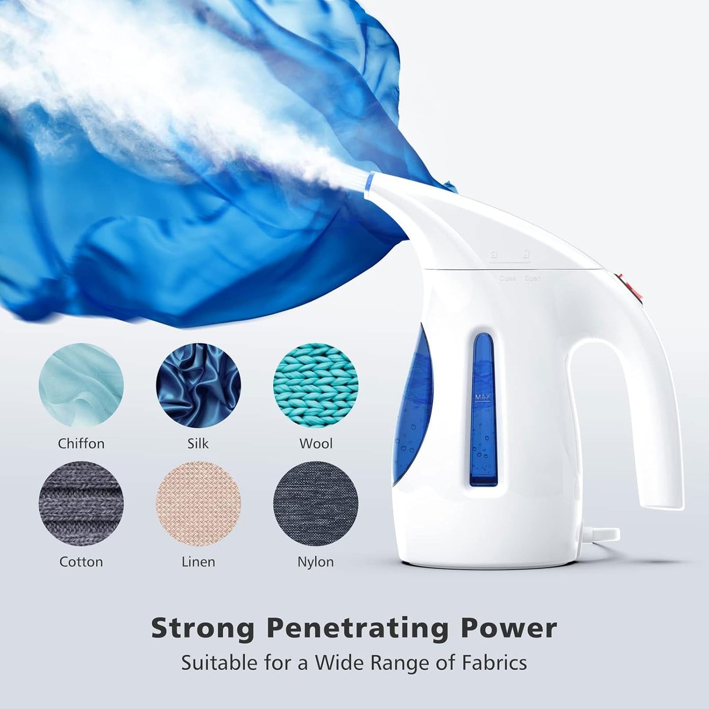 HiLIFE Portable Handheld Clothing Steamer - 700W Quick Wrinkle Remover | 240ml Capacity - Blue