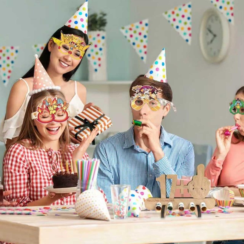 Cartoon Themed Party Set - 16Pcs Decorative Glasses for Cosplay | Perfect for Birthday Parties & Gifts