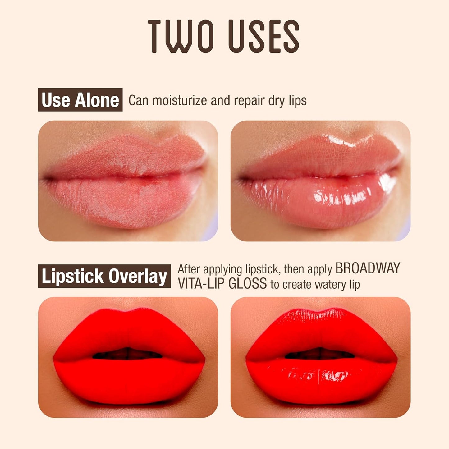 Ruby Kisses Vita-Lip Clear Lip Gloss - Ultra-Hydrating Coconut Oil Formula | 12 Pack, High-Shine Finish