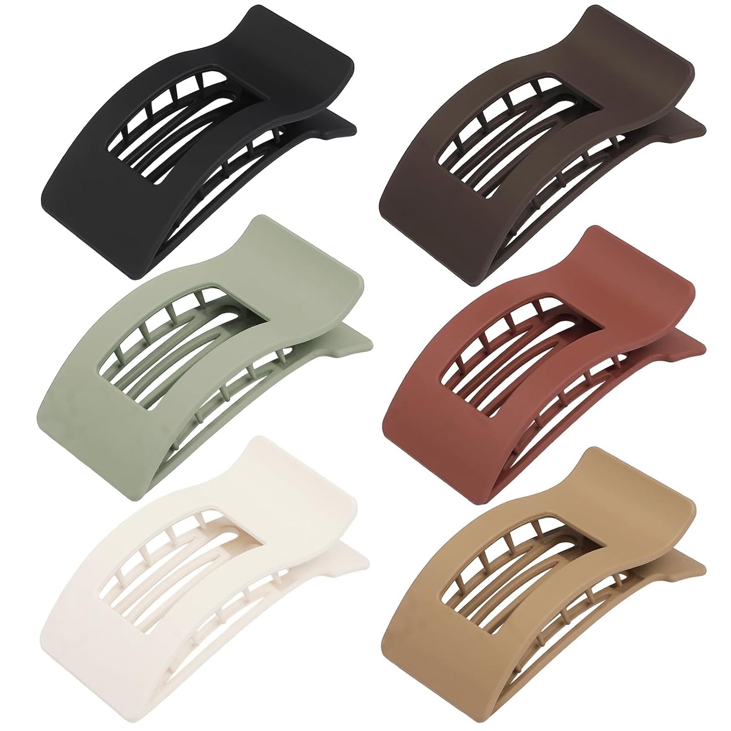 French Flat Hair Clips - 6pcs Matte Claw Clips for Thick or Thin Hair | Non-Slip Strong Hold Accessories