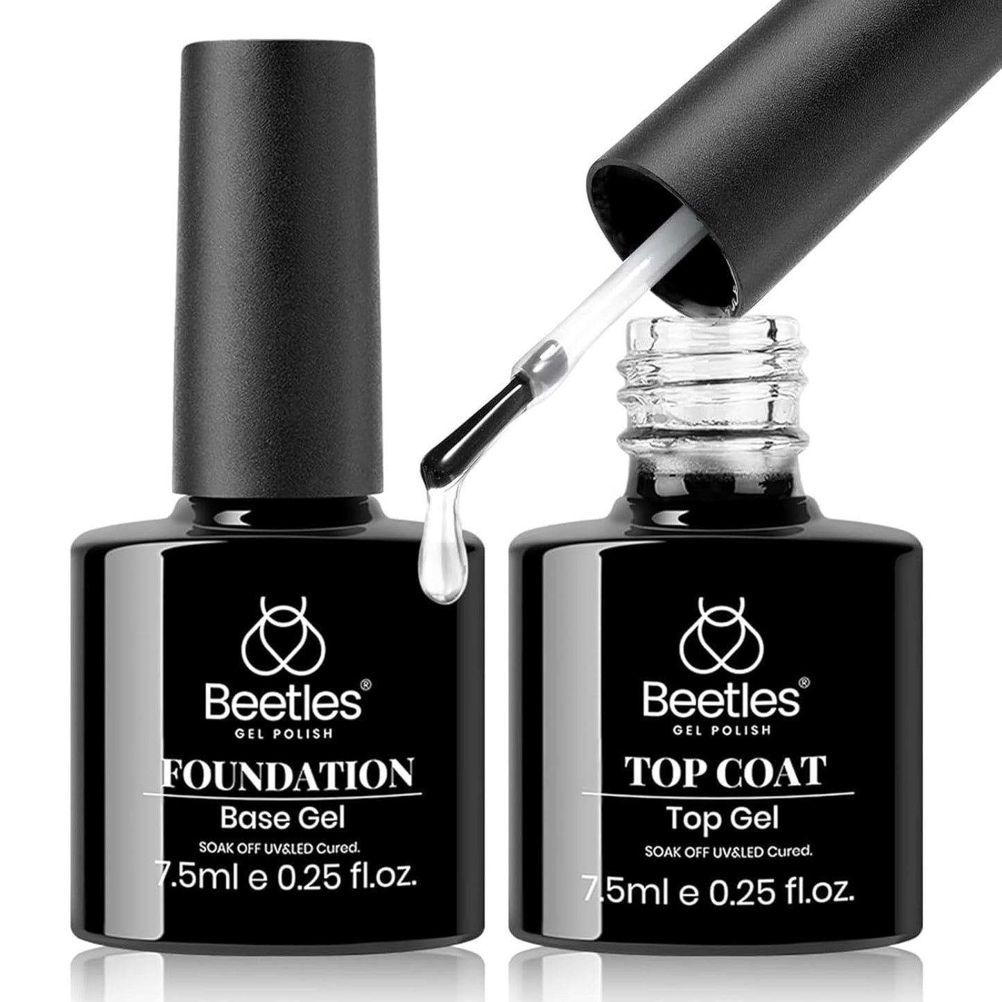 Beetles Builder Gel Set - 3Pcs 7.5ml Soak Off Transparent Nail Strengthener for DIY | Long Lasting Shine Finish