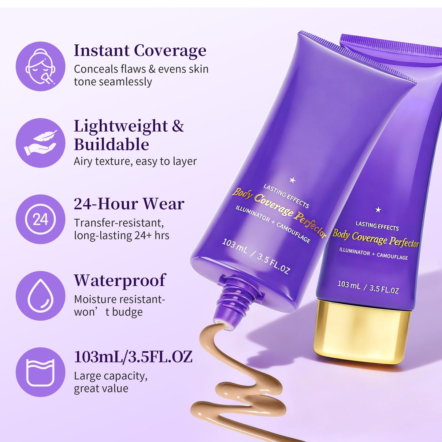 Tattoo Cover Up Makeup Waterproof, Body Coverage Perfector Leg Body No Transfer, Bruise Scar Cover up Long Lasting, Tattoo Concealer Skin Full Coverage, Wedding, Party, Swimming 3.5oz, Warm Radiance