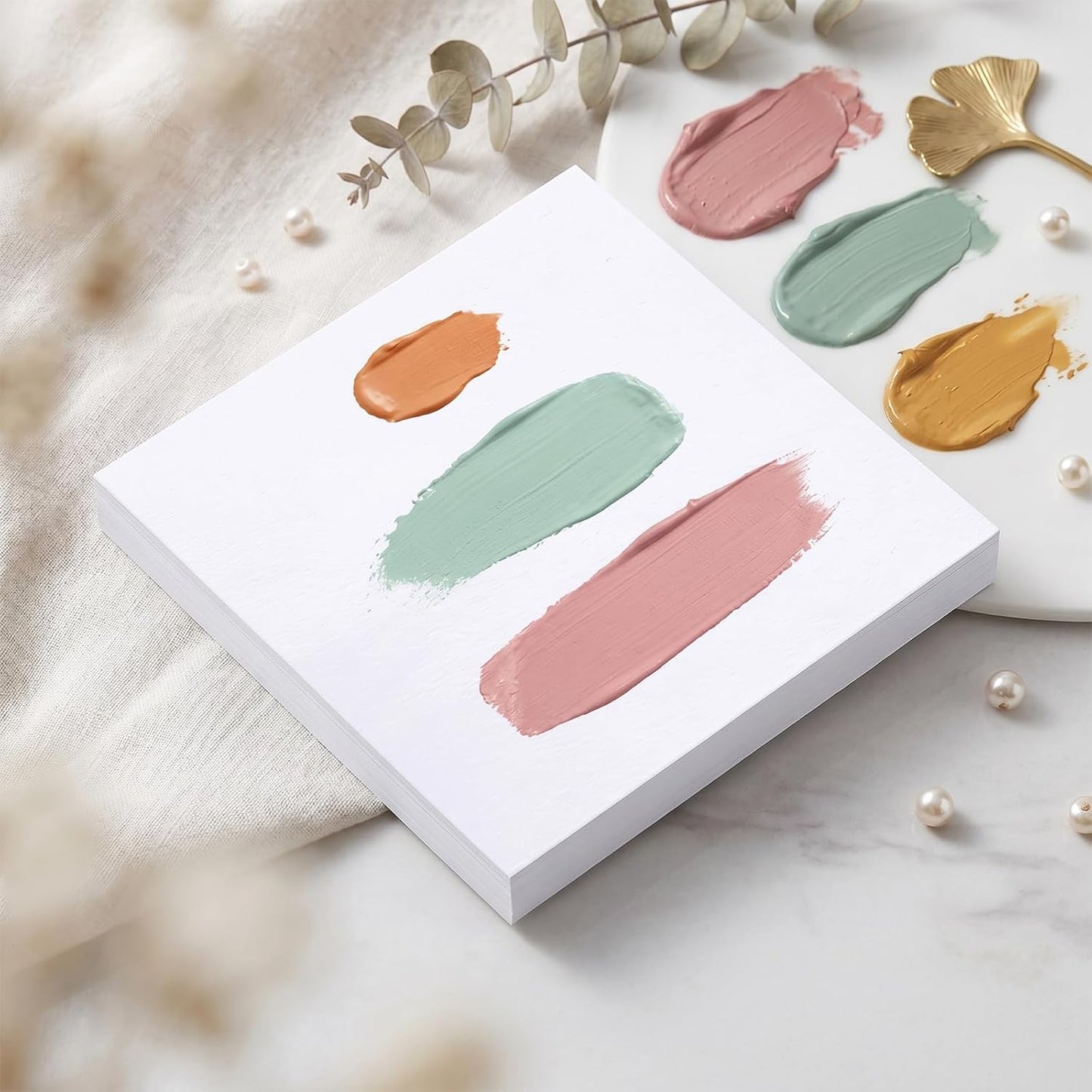 Disposable Nail Polish Palette - 50 Sheets Waterproof Nail Art Paper with Stirring Rod | Portable Gel & Makeup Use