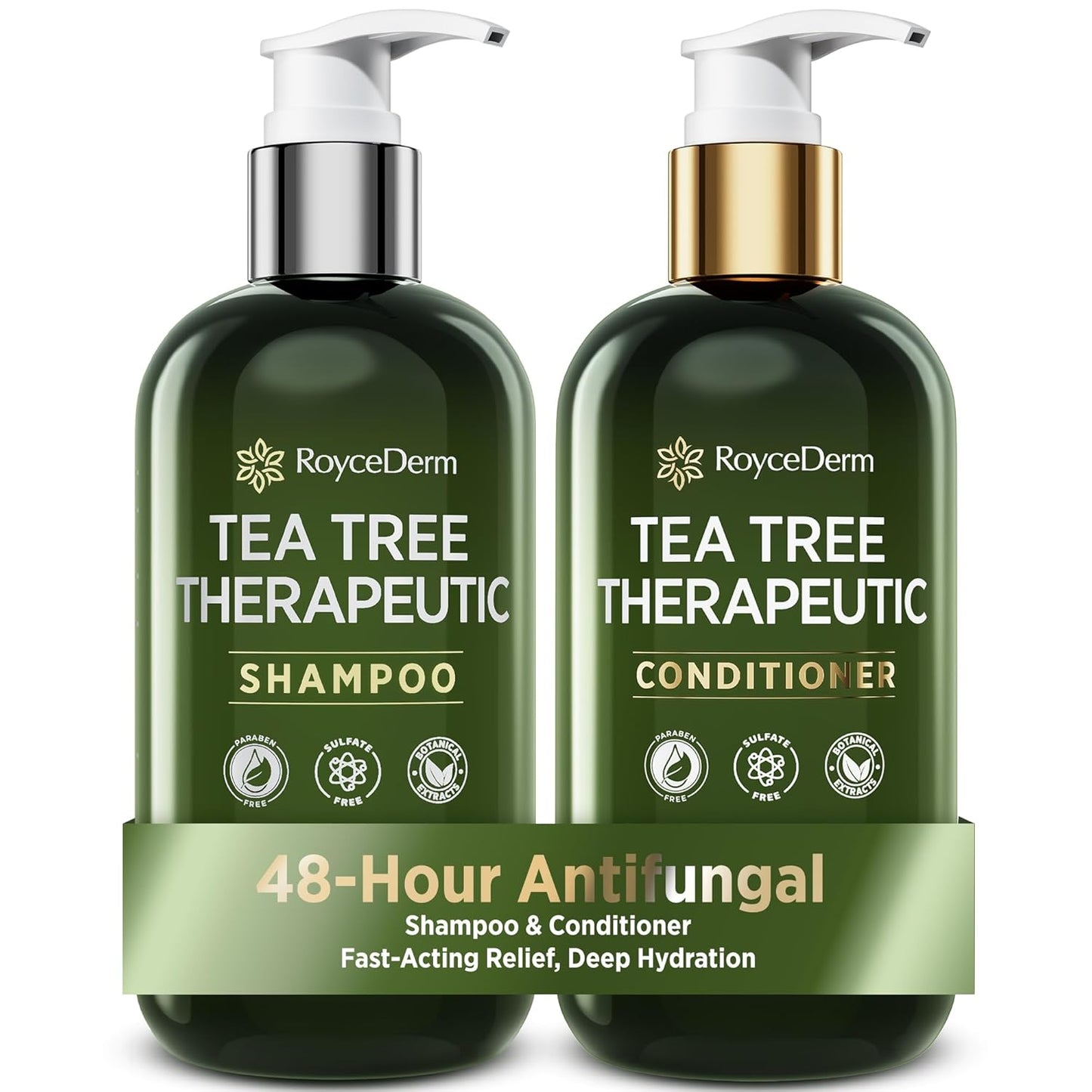 Tea Tree Shampoo - Anti-Dandruff Scalp Care for Dry, Itchy Hair | Paraben & Sulfate Free, 2 Pack