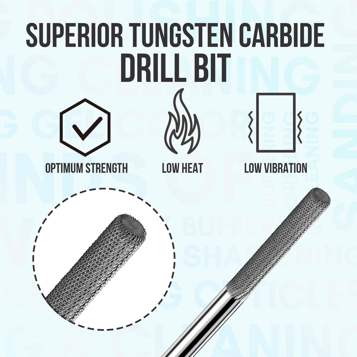 Cuticle Nail Drill Bit - Tungsten Carbide Safety Remover | 3/32'' Needle Bit for Electric Nail File (Silver, Fine)