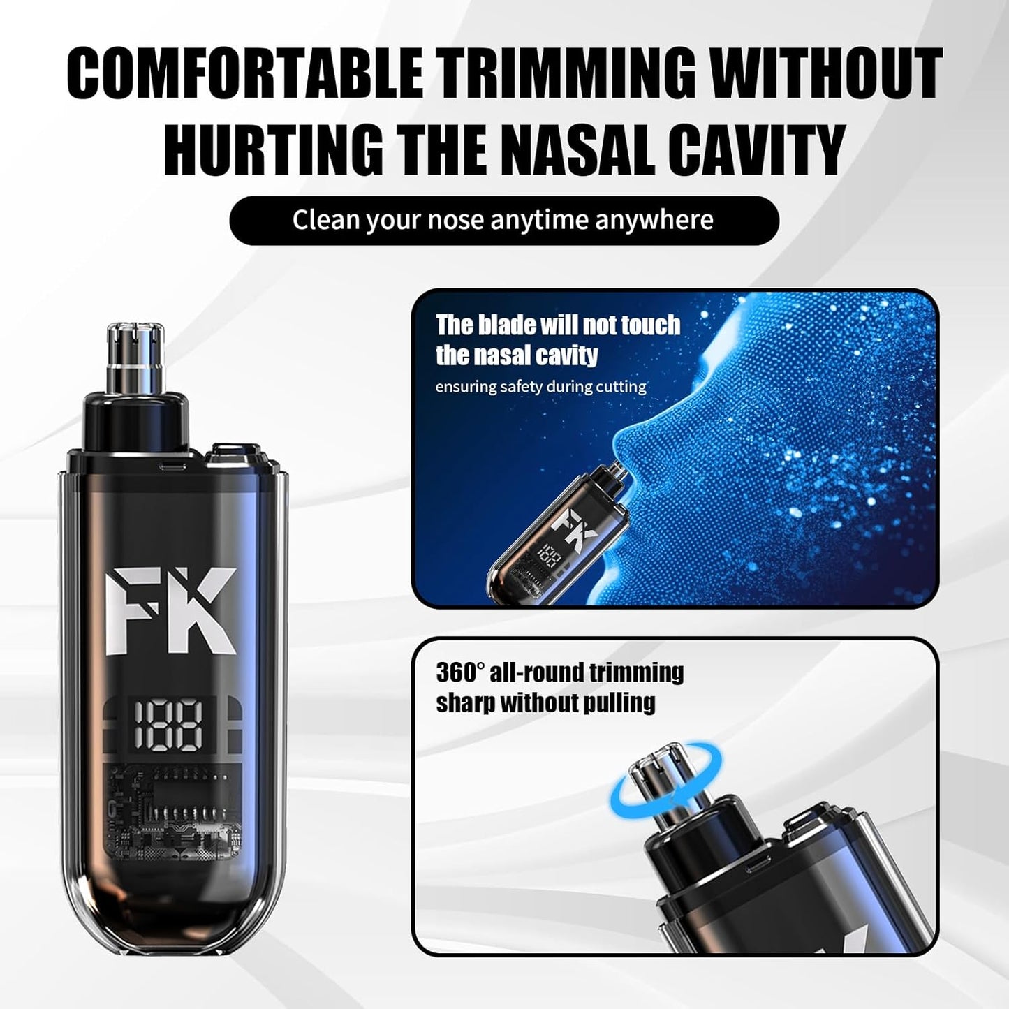 Professional Hair Clipper Set for Men - Cordless T-Shaped Beard & Nose Hair Trimmer | Electric Shaver Kit