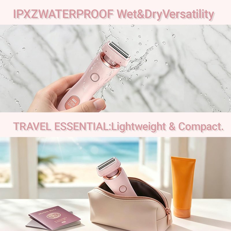 Livora Electric Shaver for Women, SilkGlide Cordless Razor for Legs Underarms Bikini, Painless Hypoallergenic Lady Trimmer, IPX7 Waterproof Wet Dry Use, USB Rechargeable (Pink)