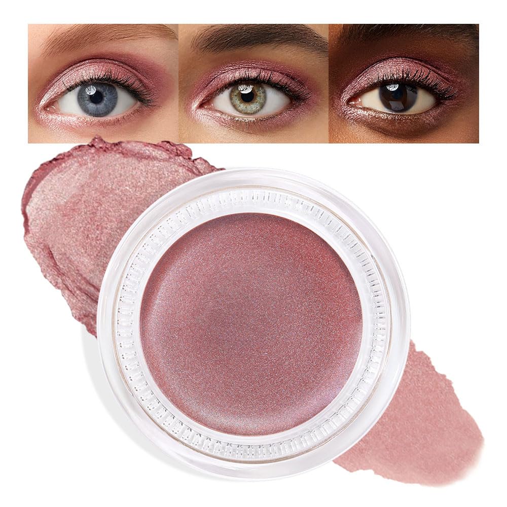 Antique Rose Shimmer Eyeshadow Palette - Cream Glitter Holographic Makeup for Mature Women | Talc-Free, Paraben-Free, Cruelty-Free