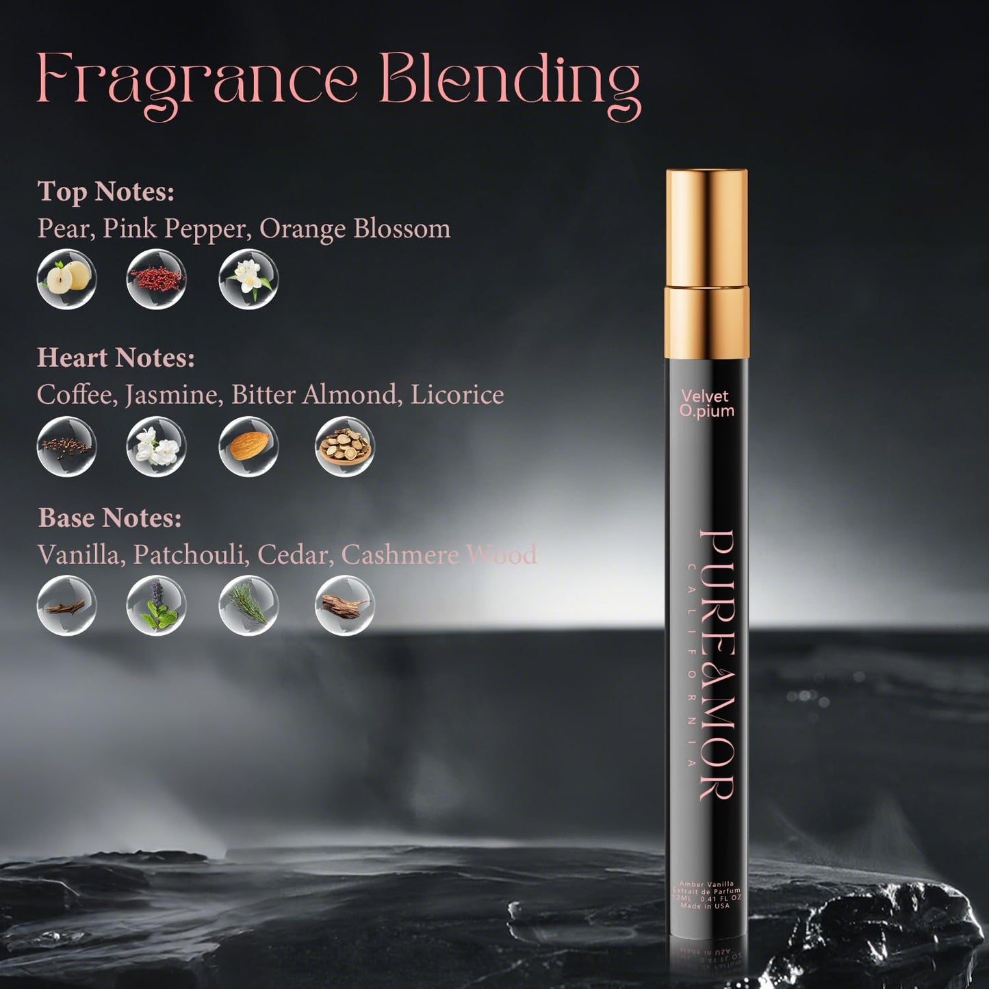 Pheromones Perfume for Women - Amber Vanilla Extrait de Parfum Spray | Long-Lasting 12ml Travel Size Elegant Fragrance