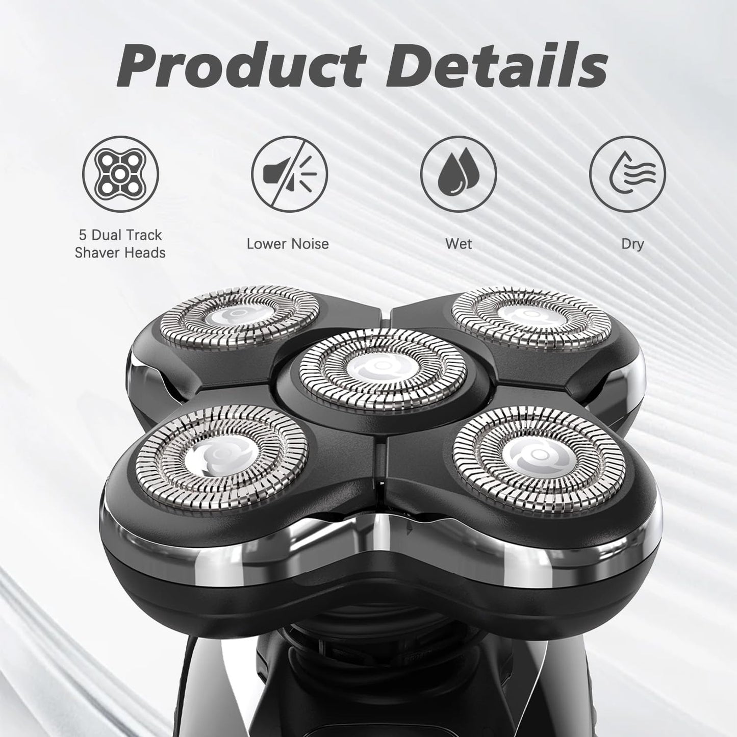Pro Head Shaver Replacement Blades Compatible with Remington Balder Pro Head Shaver Model XR7000, 5 Dual Track Heads for Remington Shaver, Precision Electric Shaving for Bald Men,1 Pack