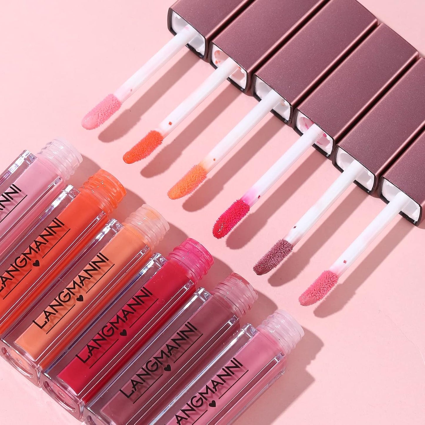 LANGMANNI Lip Gloss Collection - 12 Pcs Shiny Smooth Liquid Lip Stains | Rich Colors for Makeup Enthusiasts