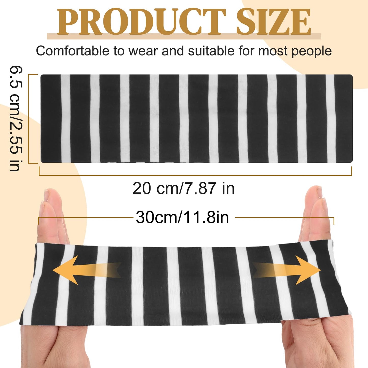 ZhouBoat Fashion Headbands for Women, Non Slip Elastic Floral Polka Dots Stripes Hairbands, Soft Fabric Head Bands for Women Hair Accessories