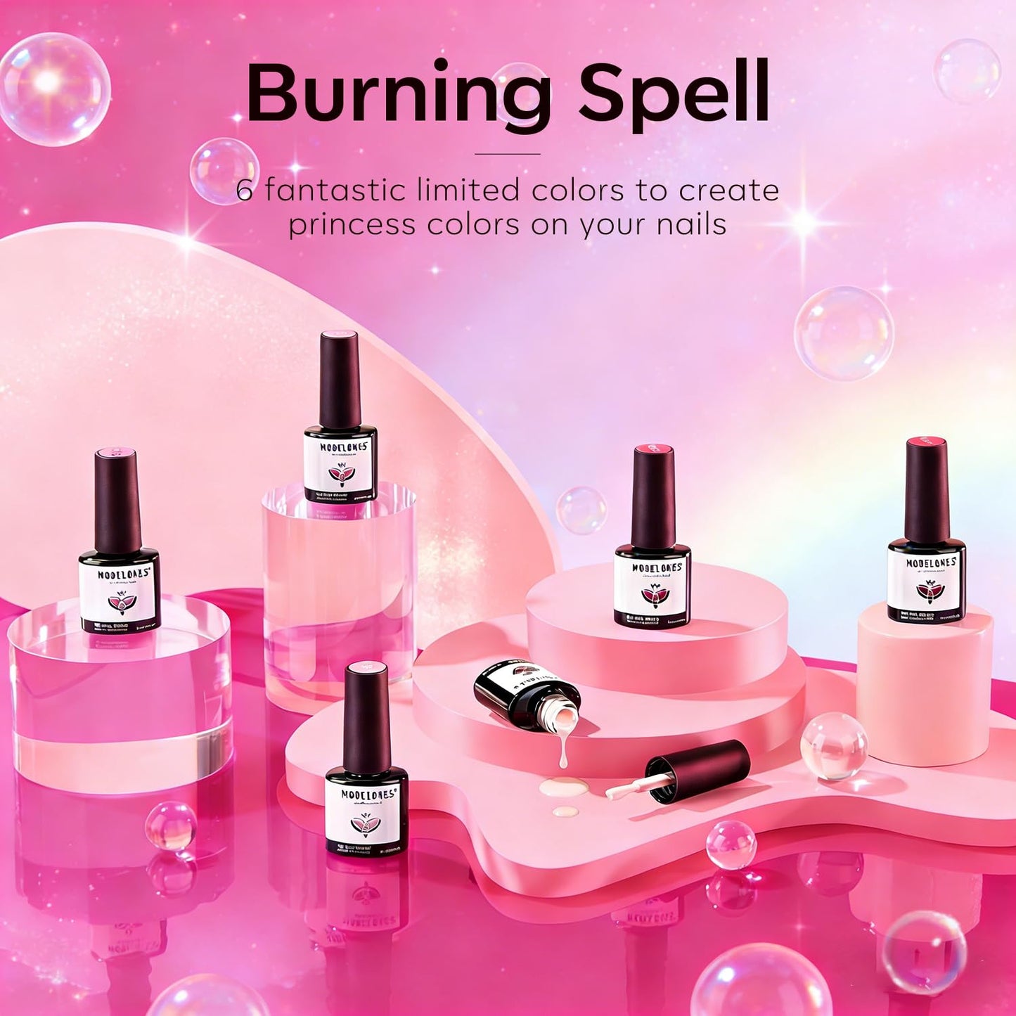 Pink Gel Nail Polish Set - 6 Pastel Colors for Summer & Spring | LED Nail Art Kit for DIY Lovers