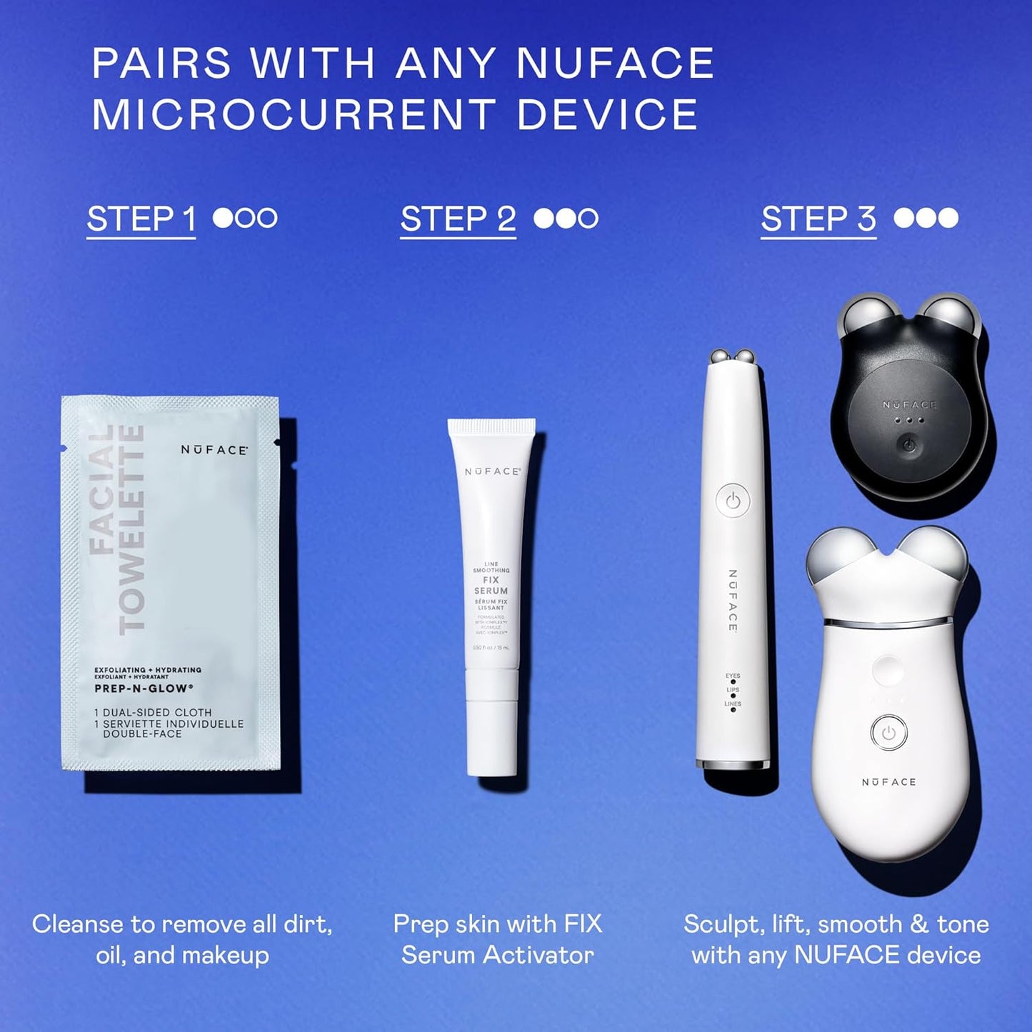 NuFACE FIX Serum - Line Smoothing Microcurrent Conductive Serum with Triple Peptide & Hyaluronic Acid | 0.5 oz