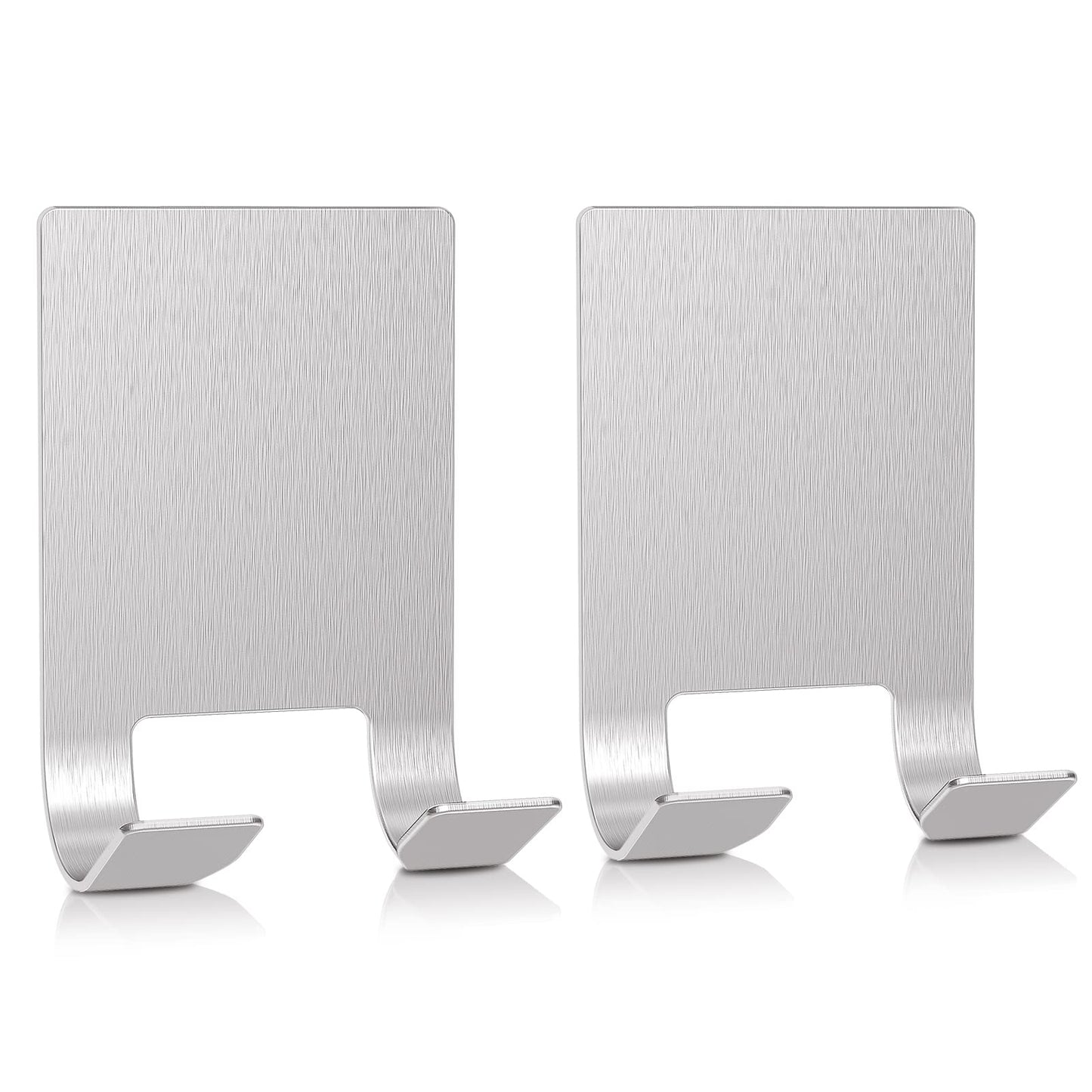 VIS'V Adhesive Razor Holder, Wall Mount Shower Razor Hooks for His and Hers, Metal, Waterproof, Silver, 2 Pcs