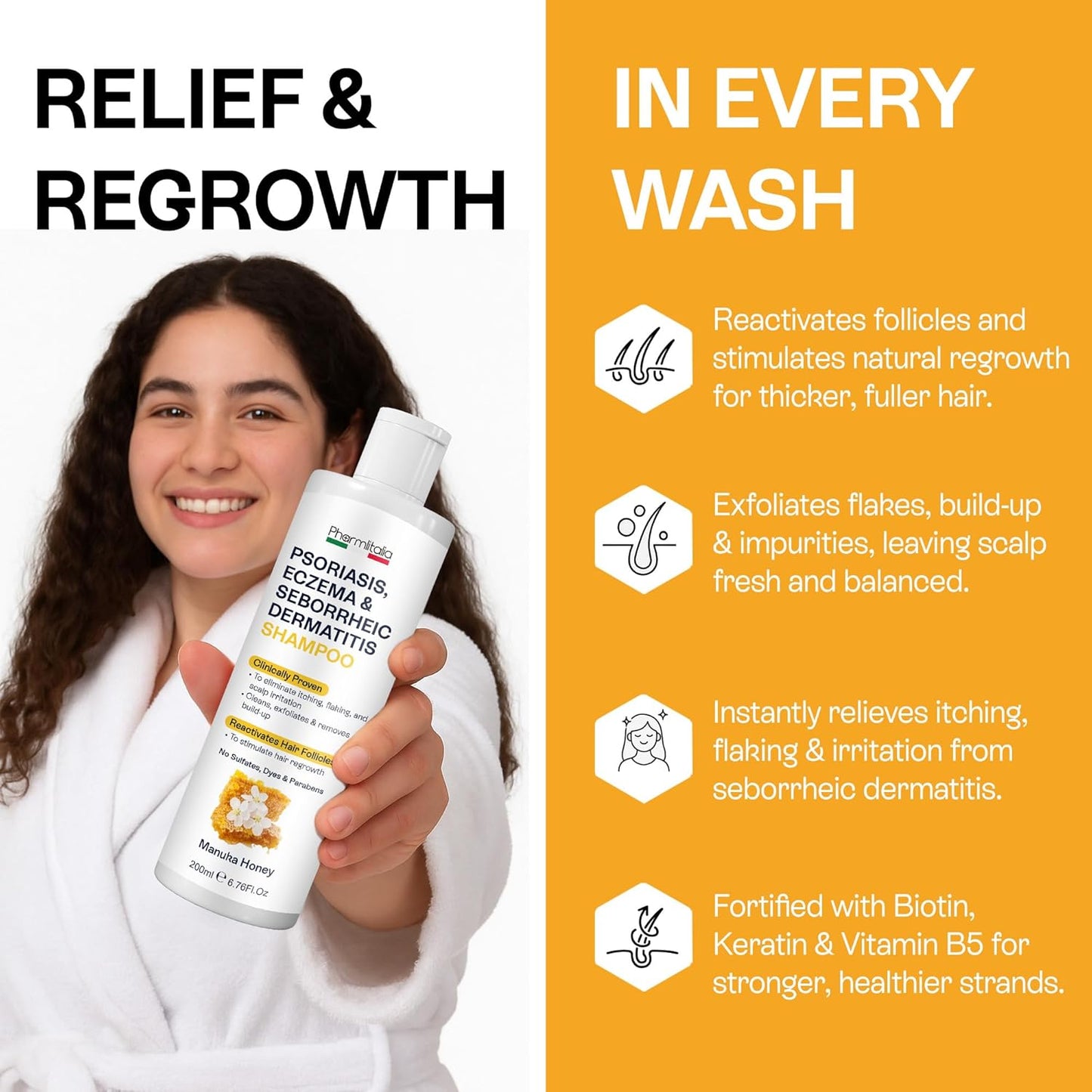 Psoriasis Shampoo with Salicylic Acid 3% - Dry & Itchy Scalp Treatment for Eczema Relief | 6.76 Fl Oz (Pack of 2)