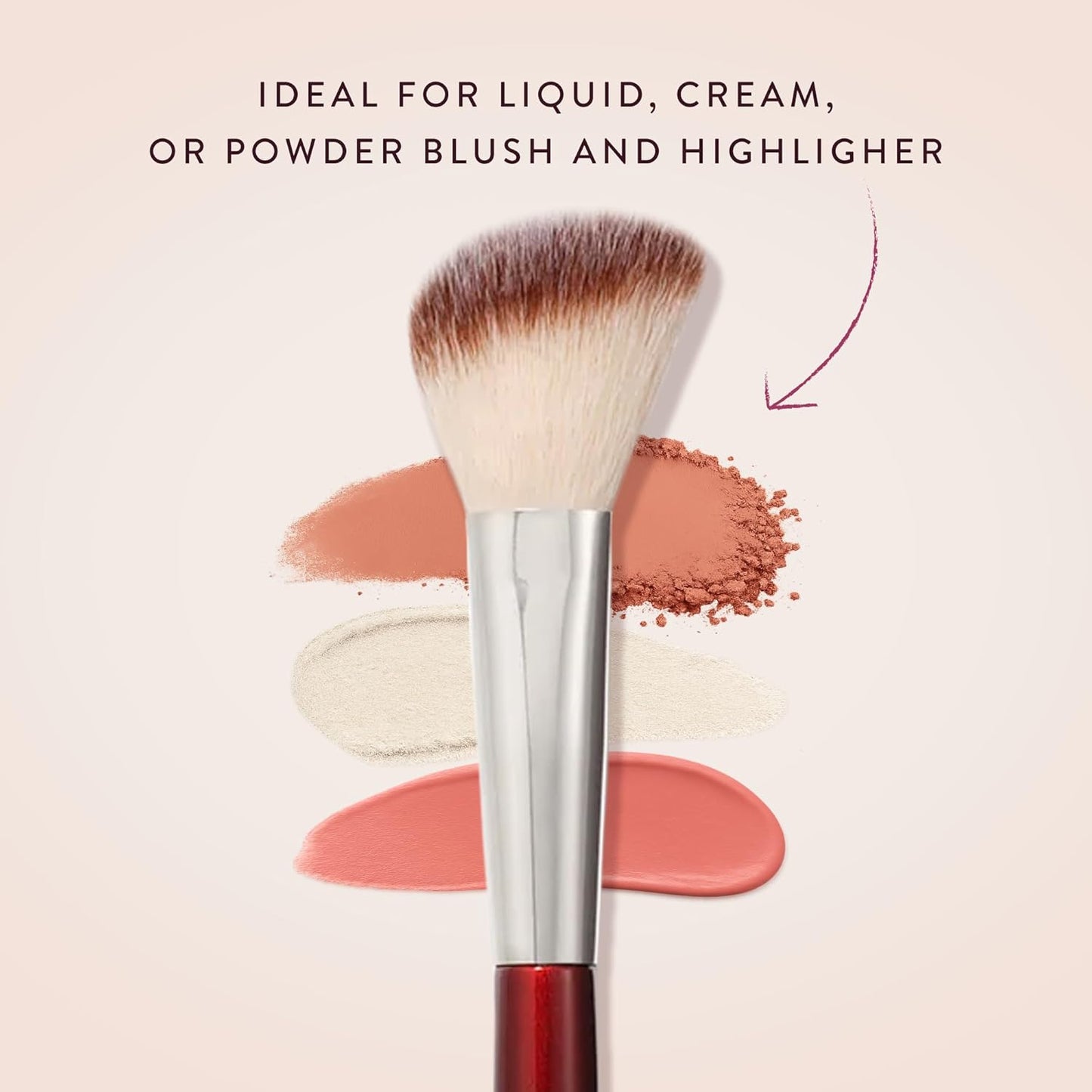BK Beauty Small Angled Face Brush - Precise Blush Brush for Natural Blending | Ideal for Smaller Faces & Highlighting