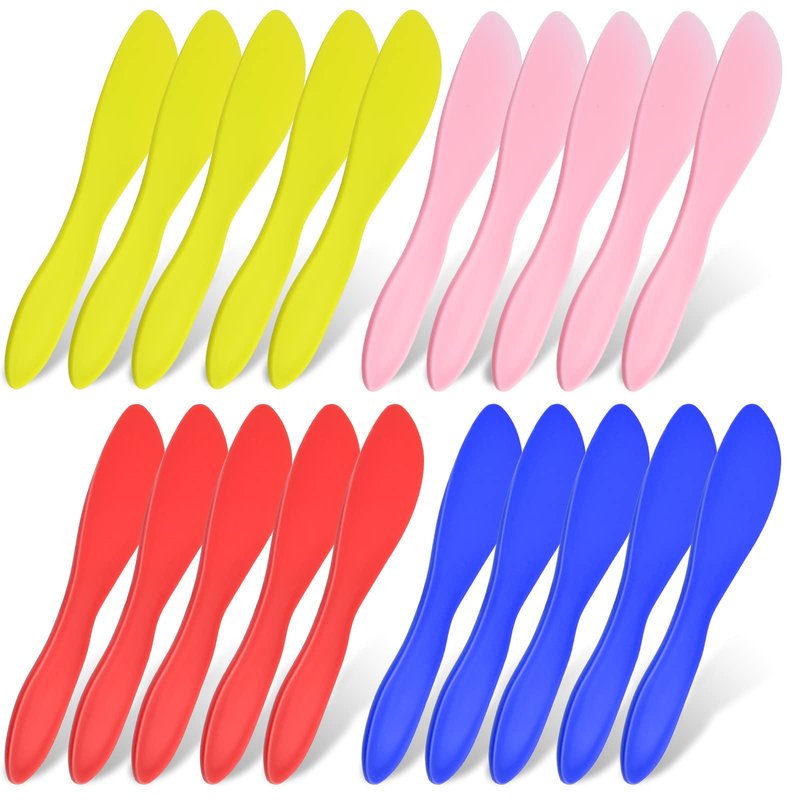 Aemygo 20 Pcs Plastic Butter Spreader, 7 Inch Multi Purpose Knife Spreader Tools for Kids, Versatile Kitchen Frosting Knives Sets for Cheese Butter Cream Jam Sandwich