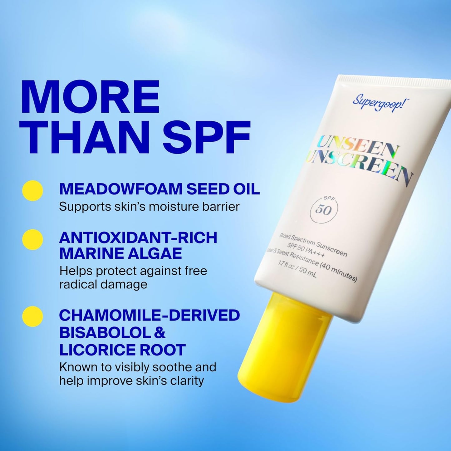 Supergoop! Unseen Sunscreen - Clear Invisible Face Sunscreen & Makeup Primer | Oil-Free, Weightless, All Skin Types