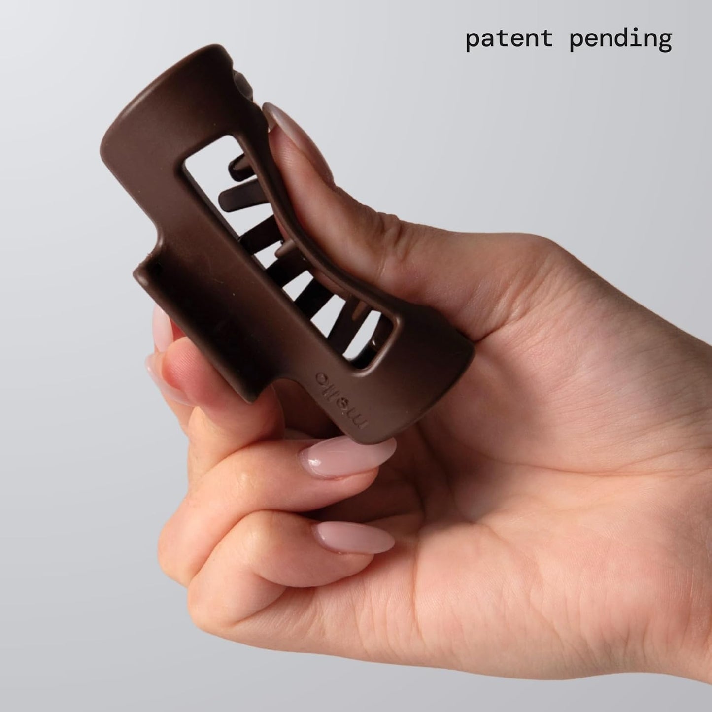Mello Small Hair Clip - Durable Flexible Comfort Hair Claw for Strong Hold | Dark Brown, Small