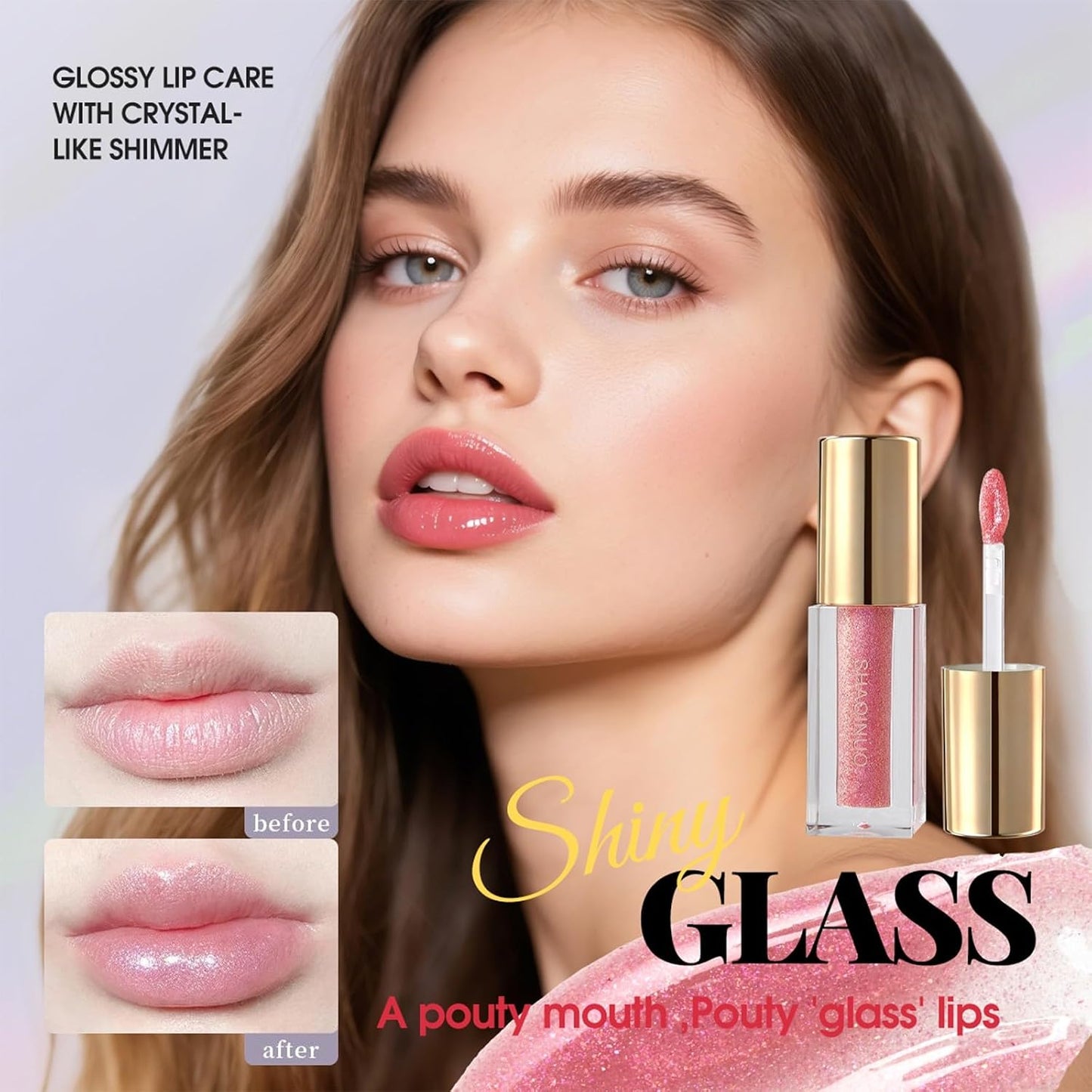 Colorful Shimmery Lip Gloss Set - 6 Pcs Long-Lasting Waterproof Moisturizing Lip Oil for Women’s Makeup | Perfect Gift