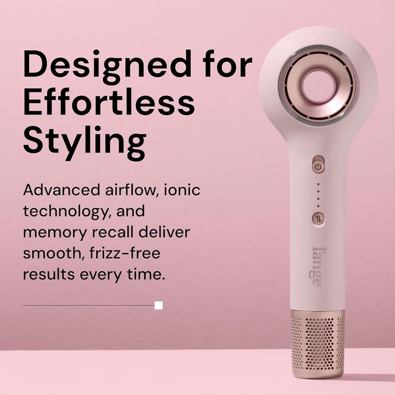 L'ANGE HAIR Ionic Hair Dryer - High Speed, Frizz-Free Styling | Lightweight Brushless Motor, 4 Heat Settings | Blush