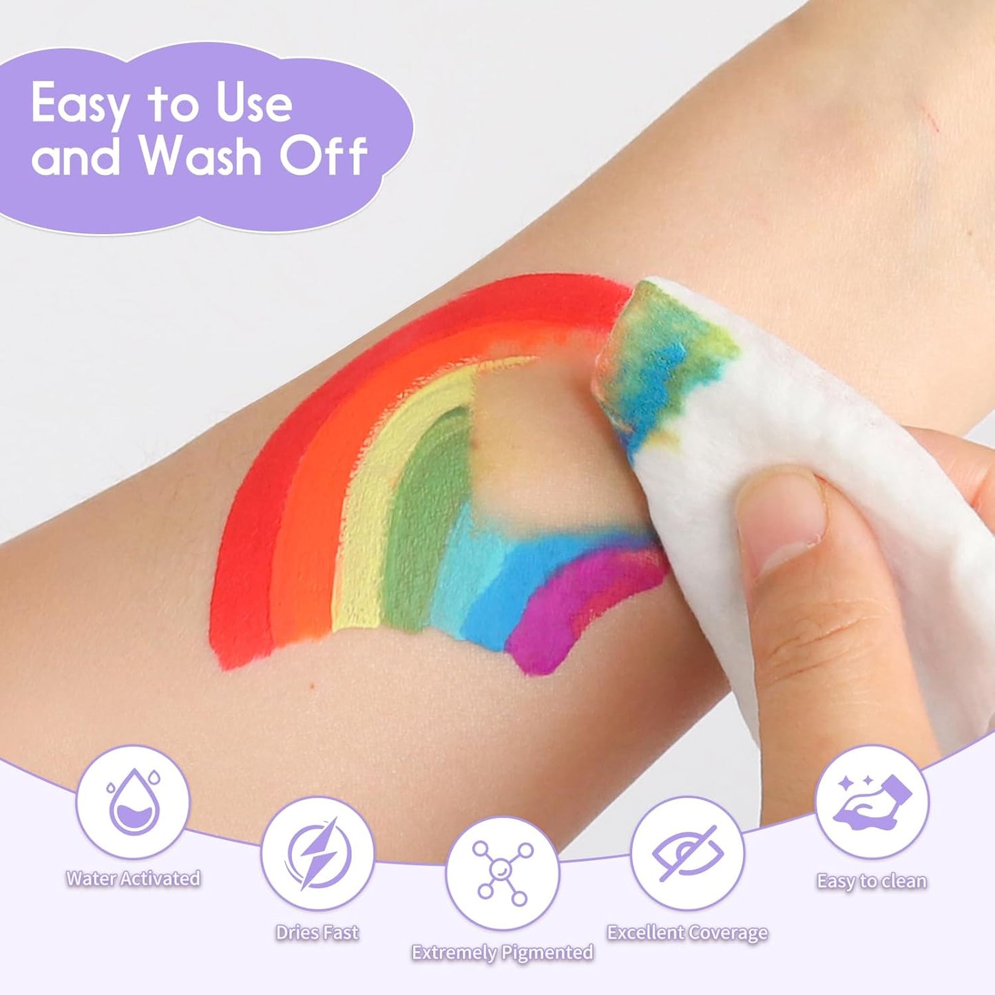 42 Color Face Painting Kit - Non-Toxic Water Activated Paint Set with Stencils & Brushes | Perfect for Halloween, Parties & Festivals