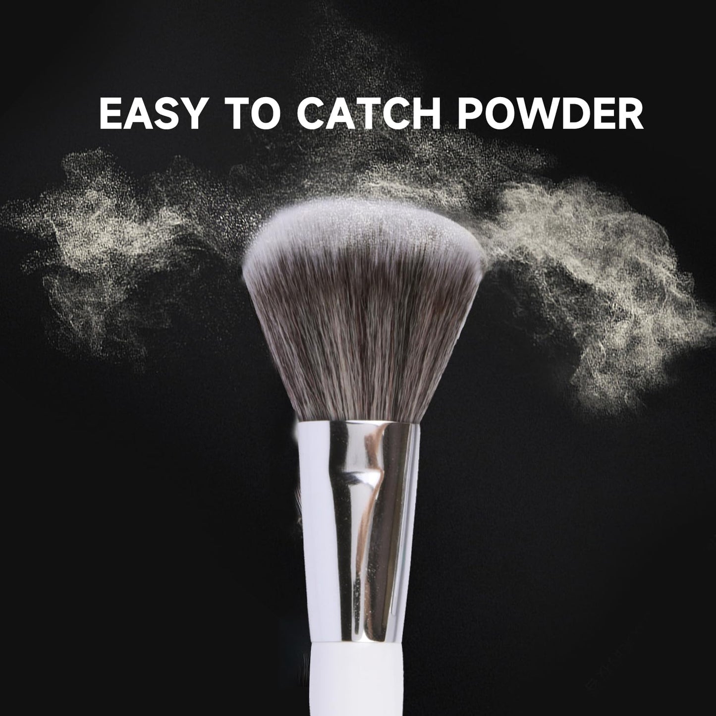 Brush Master Travel Makeup Brushes Set w/Pouch, 5PCS Double Ended Portable Mini Cosmetic Brushes Kit for Foundation, Eyeshadow, Lip, Blush Make Up Brushes Professional(White)