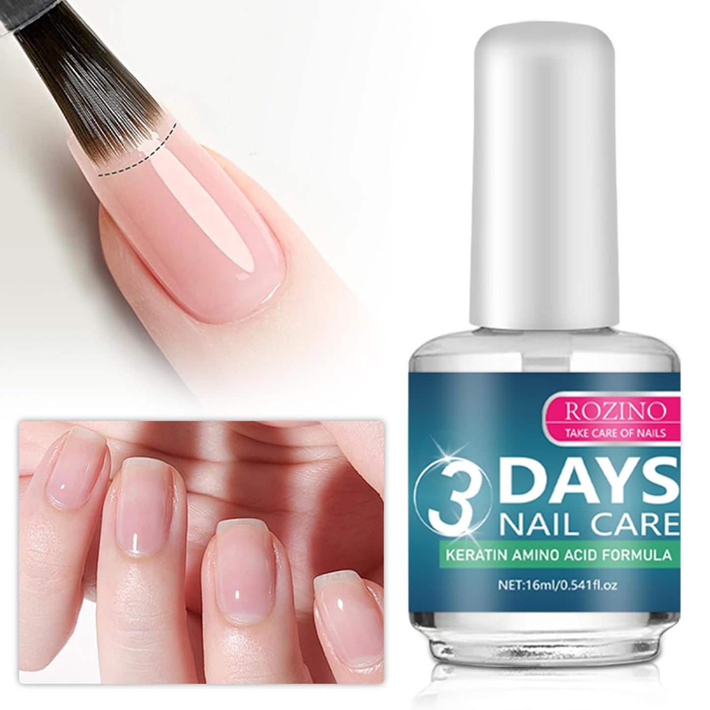 Keratin & Amino Acid Nail Treatment Oil - Moisturizing Cuticle & Hand Care with Aloe Vera | 16ml x 3