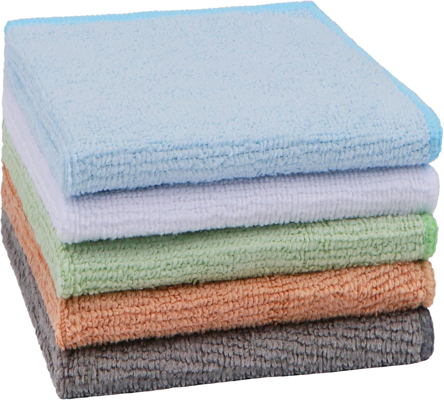 Microfiber Washcloths 20 Pack - Soft, Quick-Dry Face & Hand Towels for Travel, Gym, Spa | 11.5"x11.5", Black