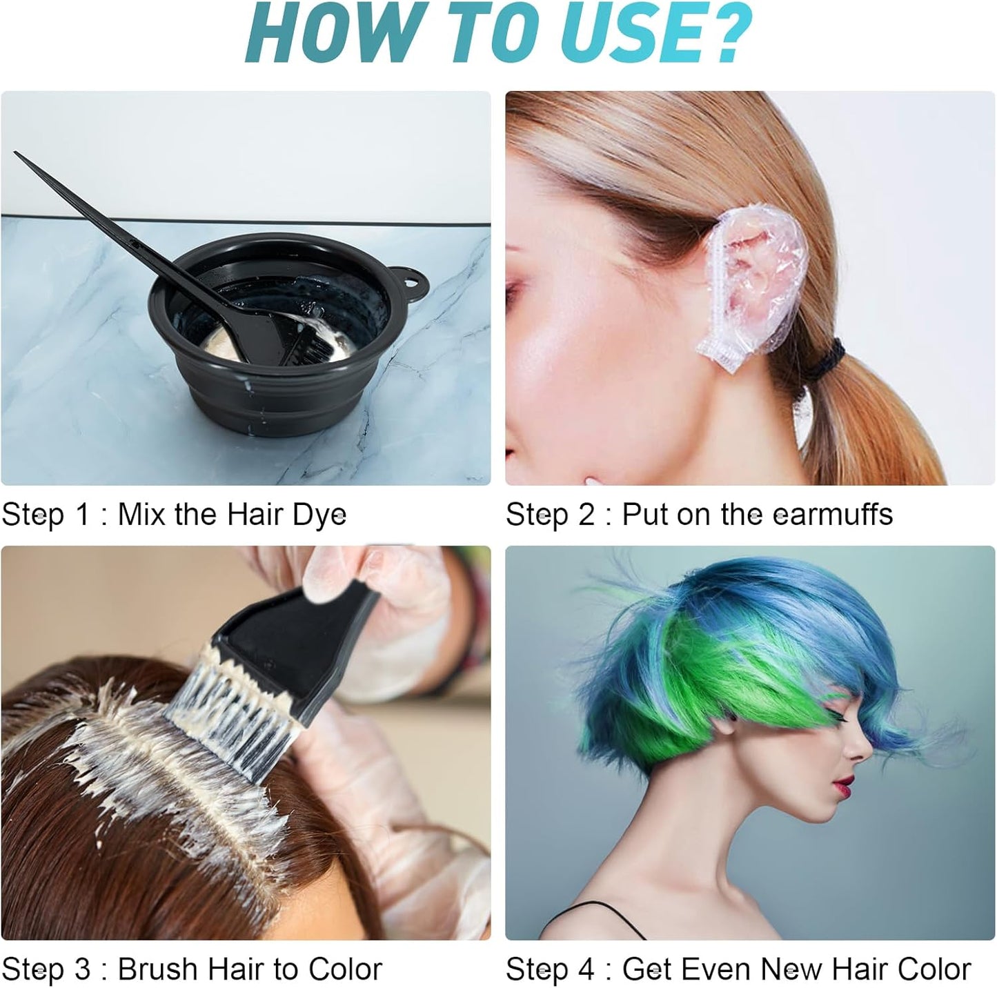 Xarchy 12 Pcs Hair Bleach Kit - Professional Hair Coloring Set with Brush, Bowl & Clips | Perfect for Home Highlights