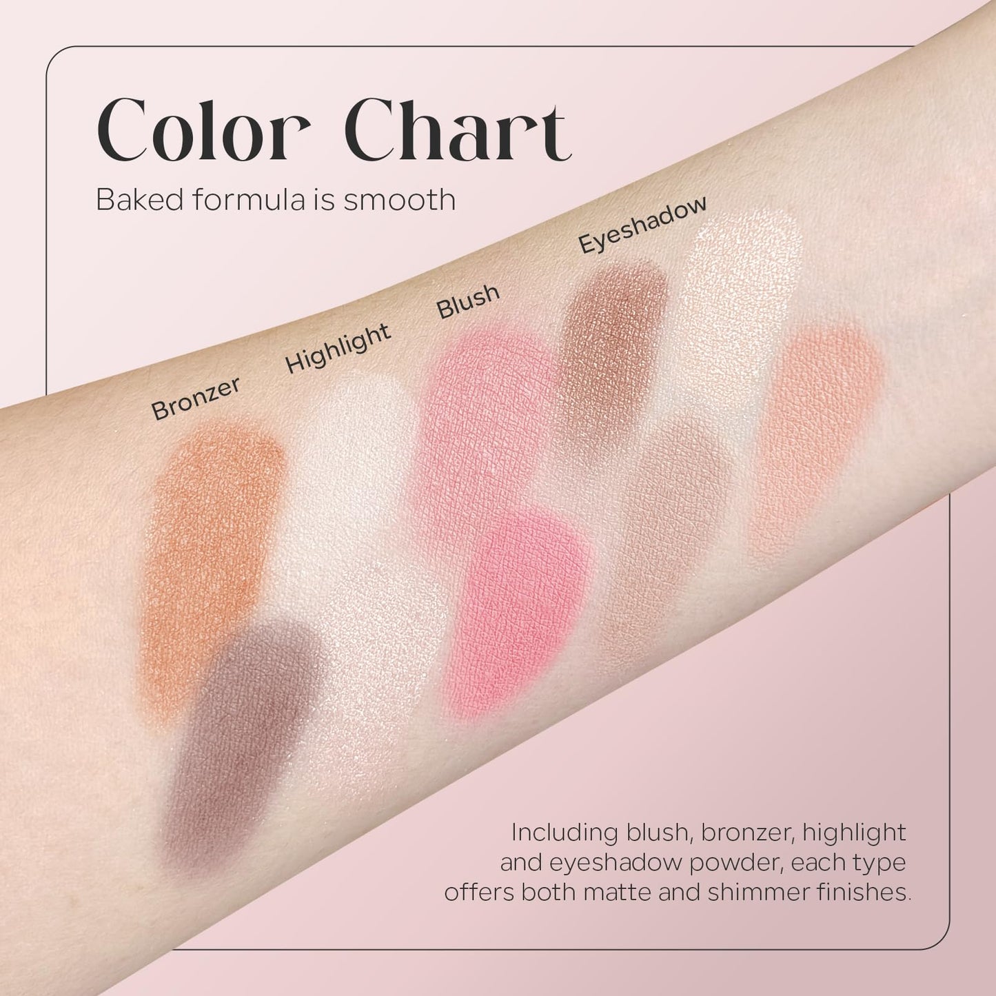 10 Color The Best of the Baked Makeup Palette, Full Size 4-in-1 Baked Powder Palette with Blush, Highlighters, Bronzer and 4 Eyeshadows, Travel-Friendly Compact, Highly Pigmented, Long Lasting