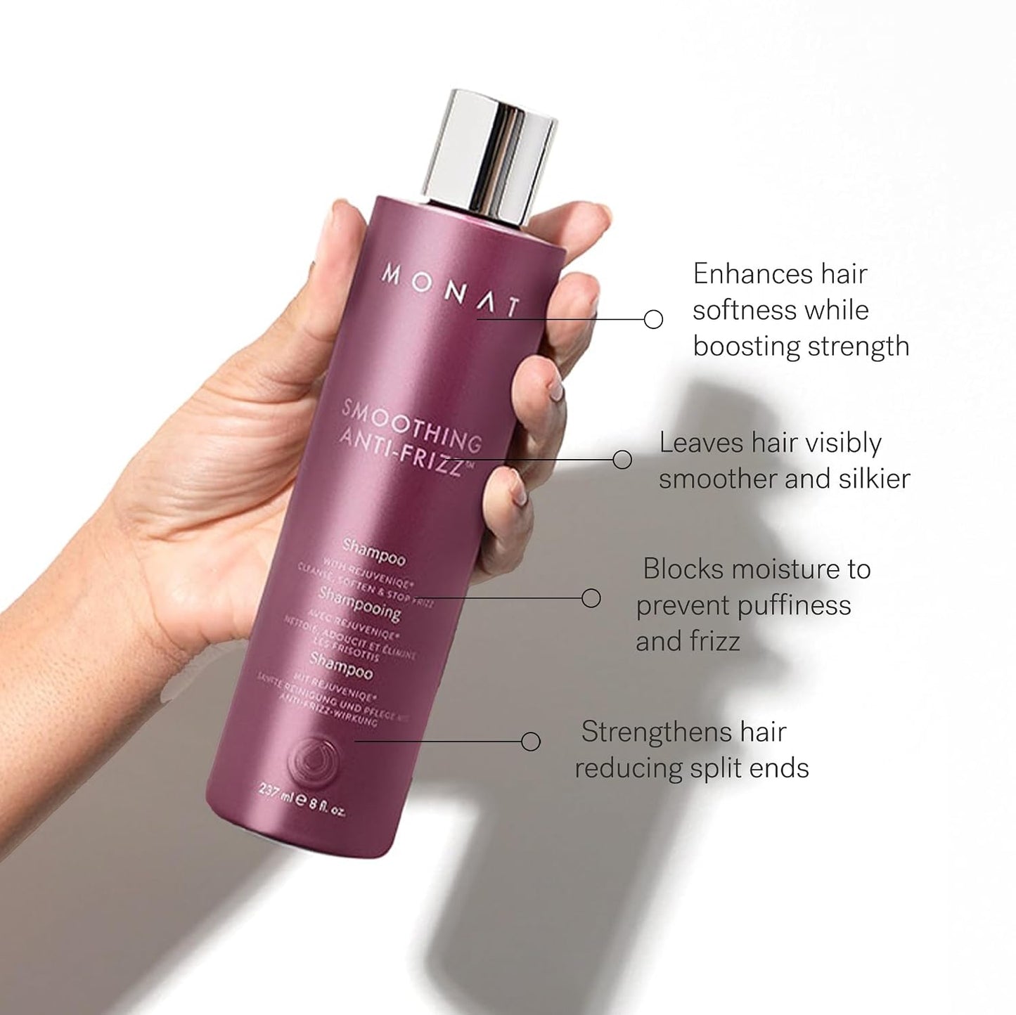 MONAT Smoothing Anti-Frizz Set - Natural Shampoo & Conditioner for Lightweight Frizz Control | Smooth, Shiny Hair