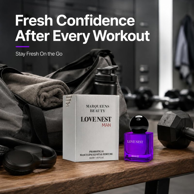 MARQUEENSBEAUTY Lovenest Men's Masculine Fragrance, Hydrating, pH Balanced, Odor Protection & Vitality, Postbiotic Formula for Daily Care, 1 Fl oz(30 mL)