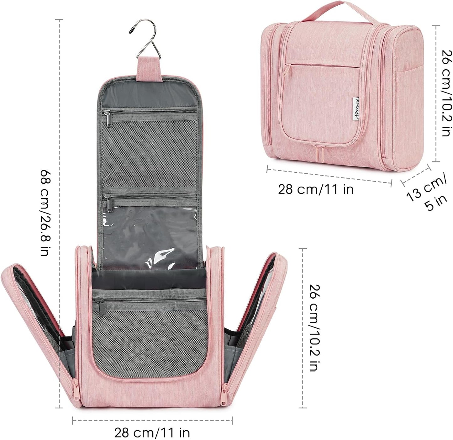 Hanging Toiletry Bag for Women - Travel Makeup Organizer | Compact & Stylish Design