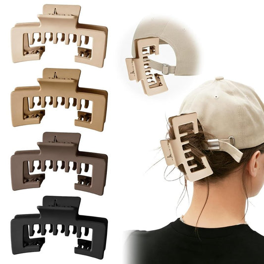 Hat Claw Clips for Women - 4Pcs Non-Slip Trucker Hat Hair Clips | Strong Hold for Thick & Thin Hair