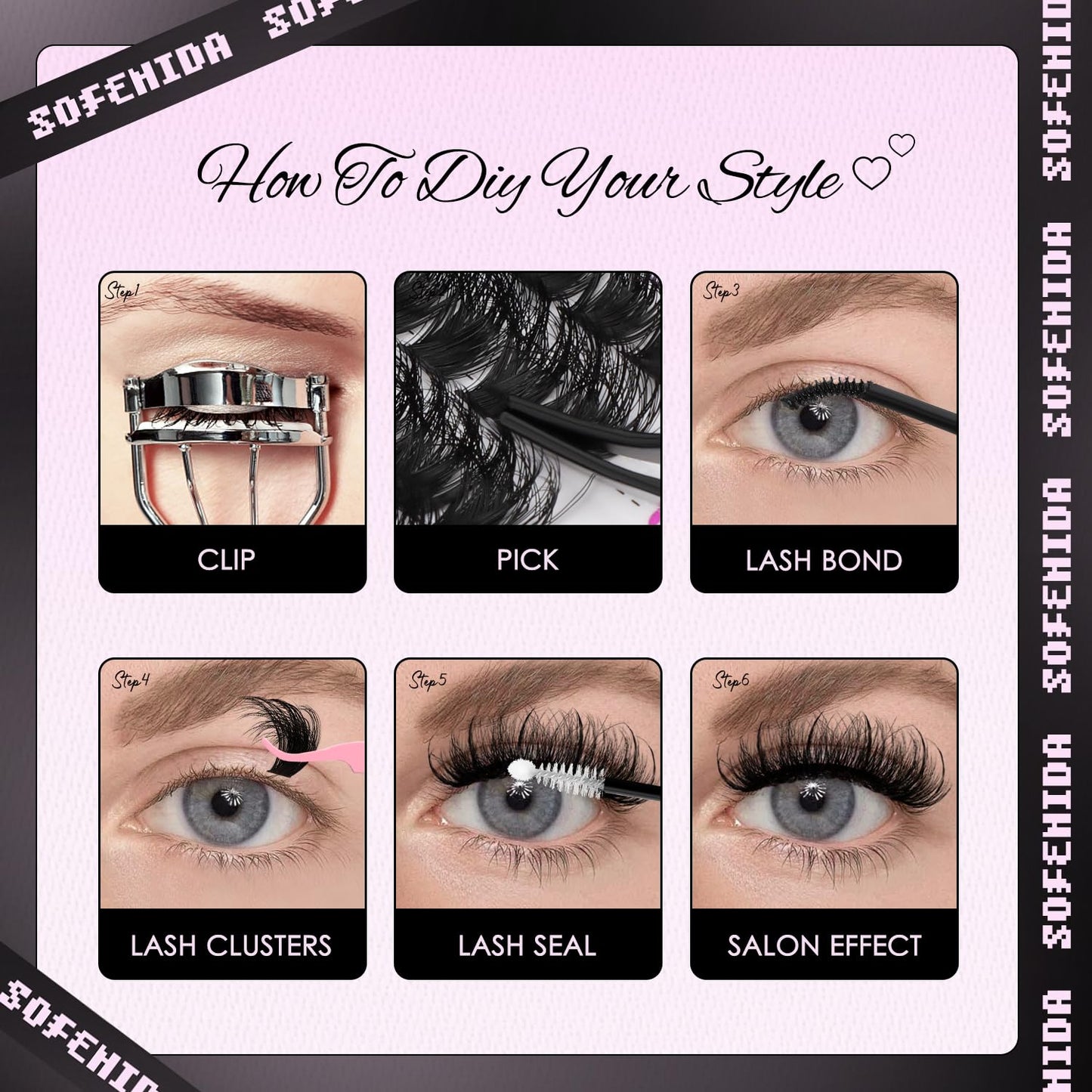 Lash Clusters Thick Lash Cluster with Lash Spikes 13-21MM Eyelash Clusters Thick Volume DIY Fairy Spiky Lash Extension Manga Lash Clusters Volume Cluster Lashes by SOFENIDA(100D-10-18MM)