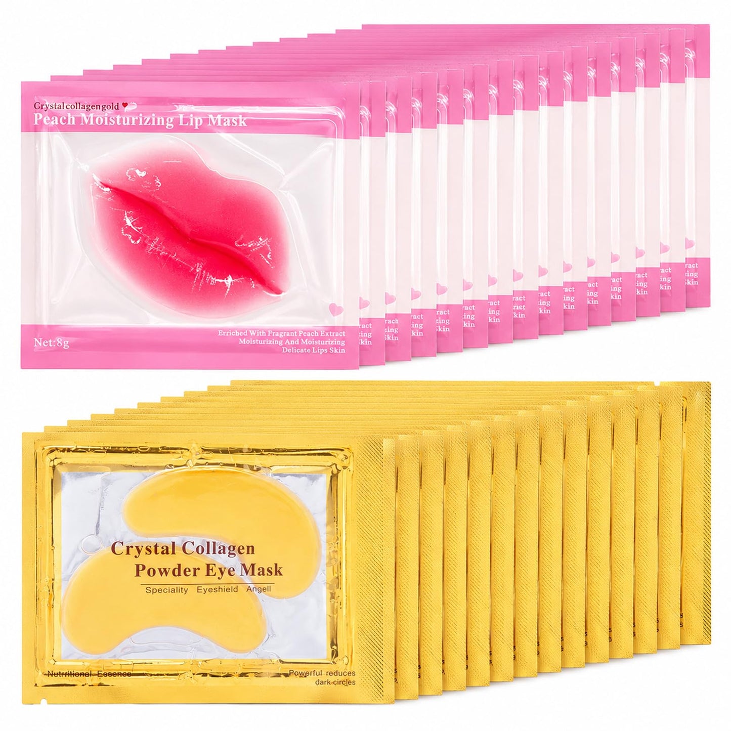 30 Pairs Lip Masks and Eye Masks, 24K Gold Under Eye Patches for Puffy Eyes, Cooling Moisturizing Lip Mask Skincare, Bridesmaid Gifts, Bridal Shower Gifts, Bulk Gifts, Bachelorette Party Favors