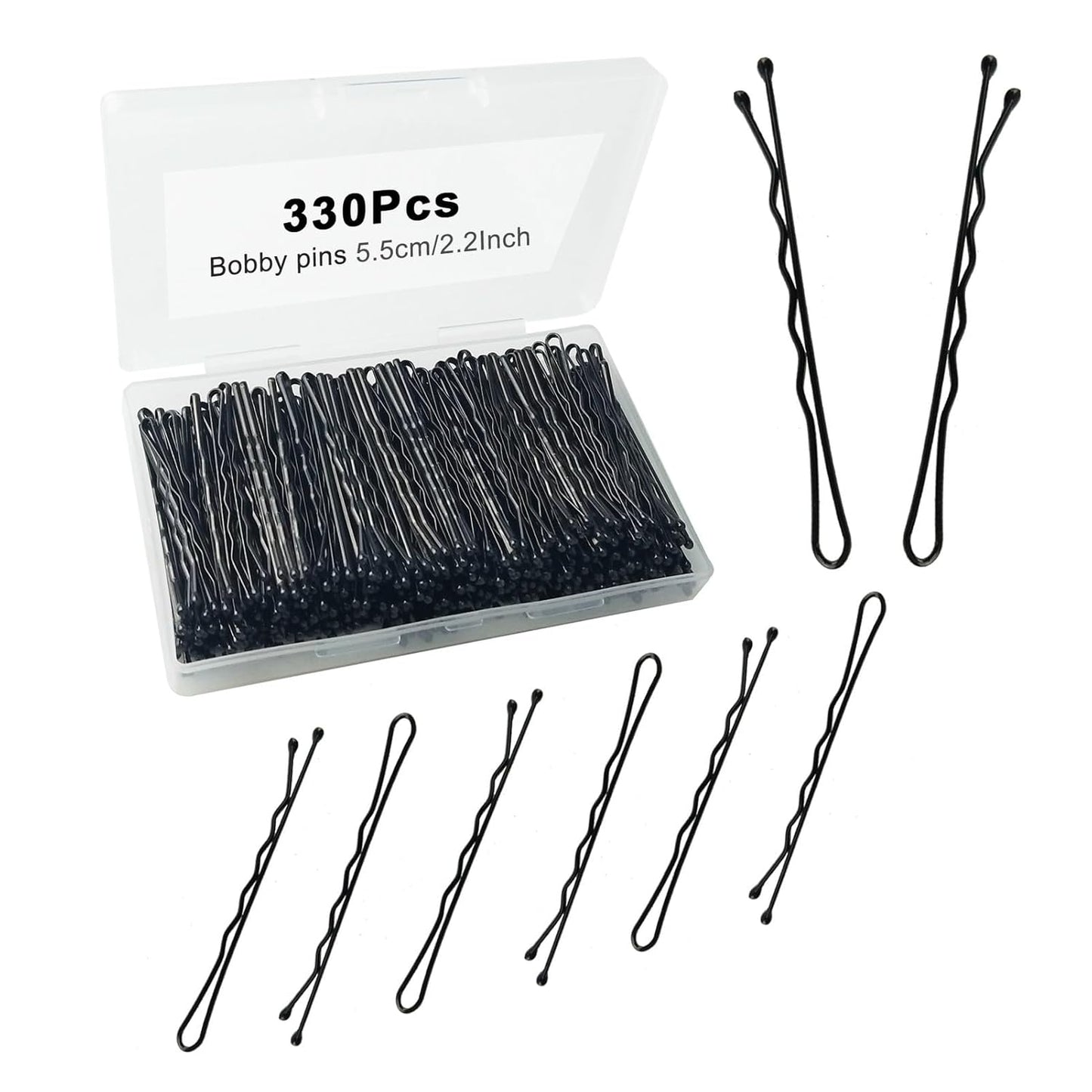 U Shaped Hair Pins - 330 Count Gold Bun Pins for Women | 2.4 Inch with Storage Box, All Hair Types