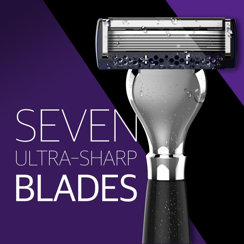 DORCO Pace Classic - Seven Blade Razor System with Pivoting Head and Premium Handle- 9 Pack (1 Handle + 9 Cartridges)
