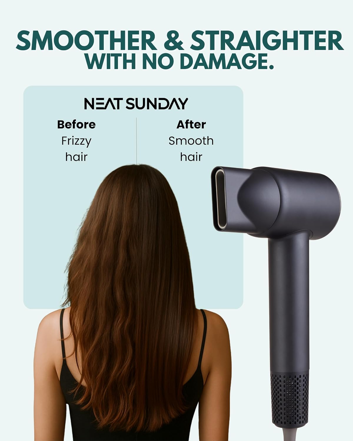 Ionic Hair Dryer - High-Speed Fast Drying Blow Dryer with LCD Display & Noise Reduction | Lightweight Ergonomic Design