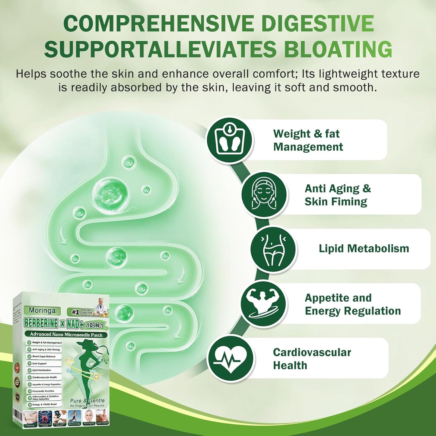 Moringa Patches - 10-in-1 Nano Microdart Patches for Natural Skin Care | 3 Boxes