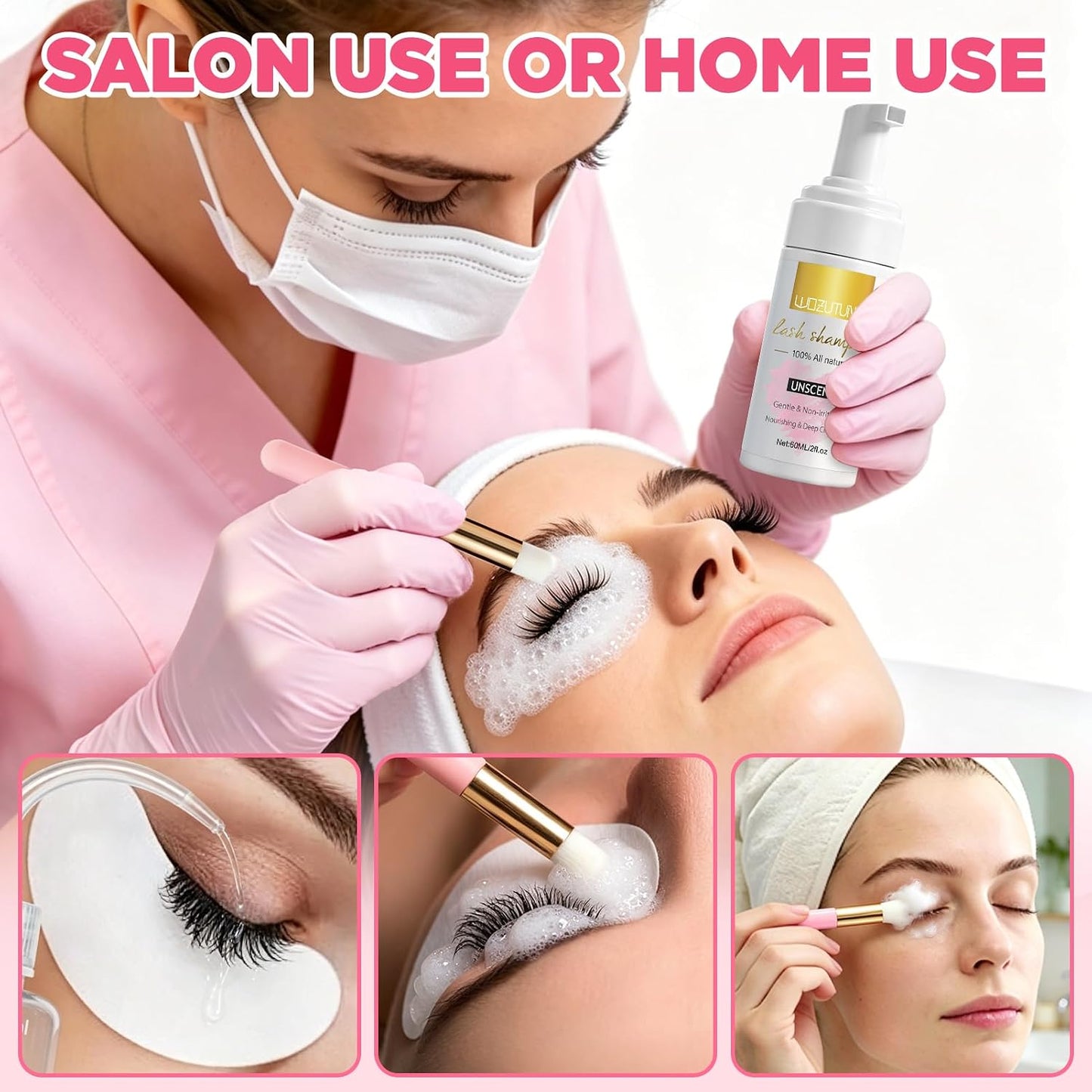 Eyelash Extension Cleanser Mousse - Portable USB Rechargeable Fan for Lash Care | Mini Handheld Design