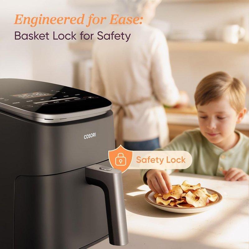 Cosori 9-in-1 Air Fryer - 6 Qt PFAS-Free Ceramic Coating, Precise Heating | Dark Gray