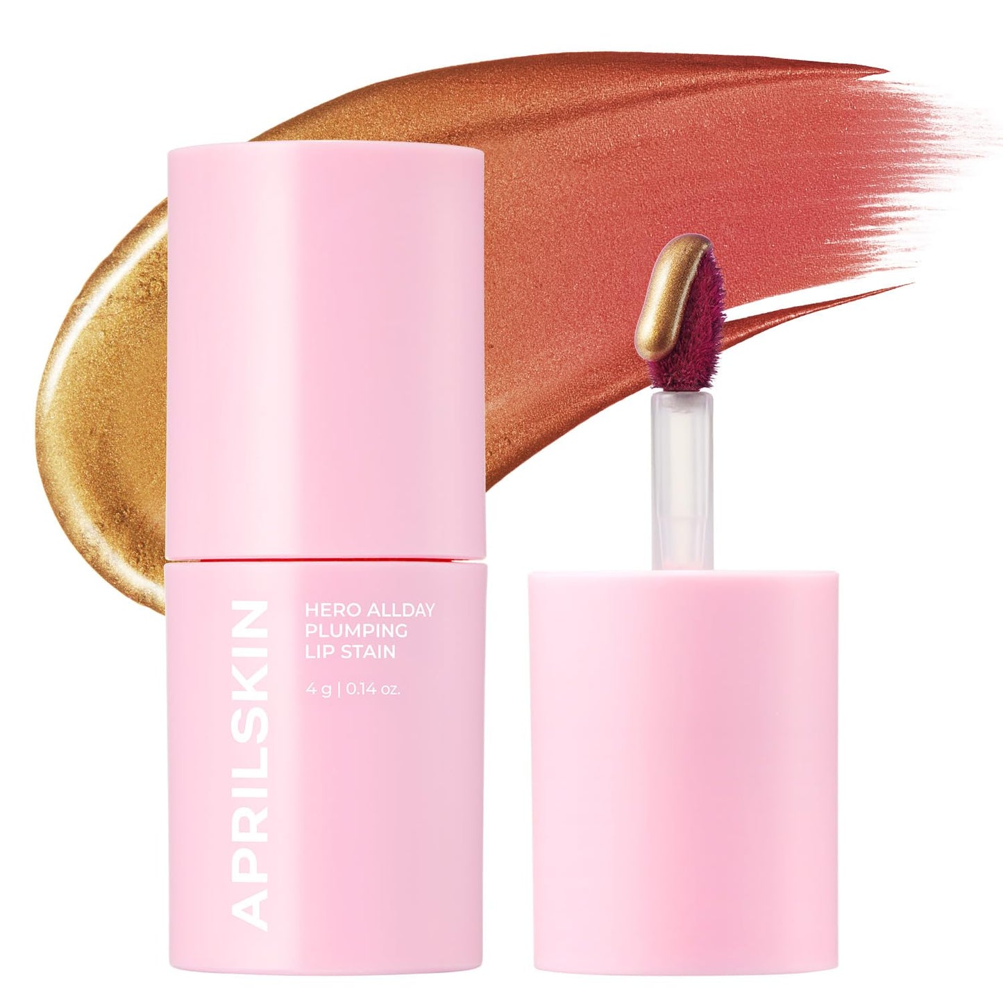 Hero All Day Plumping Lip Stain - 24H Long-Lasting, Smudge-Proof Tint | Natural Rose | 0.14oz
