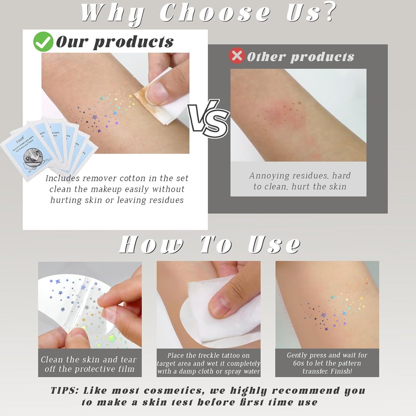 Holographic Multichrome Glitter Freckles | 24 Pcs Waterproof Face Tattoos for Festivals & Raves