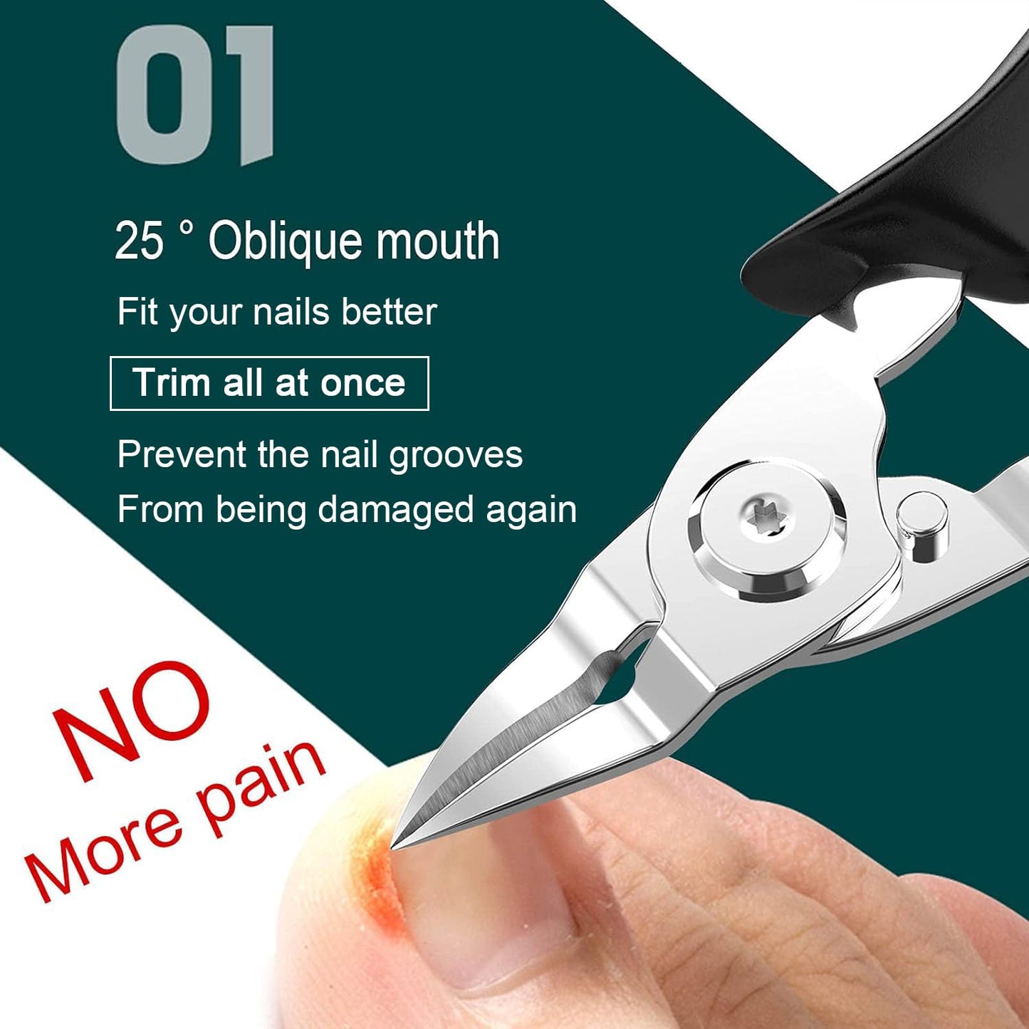 (Upgrade) Ingrown Toenail Clippers, Steel Nail Clippers for Professional Podiatrist, Unique Long Handle Curved Blade Tool for Thick & Ingrown Nails, Suitable for Men, Women and Elderly-XIORRY