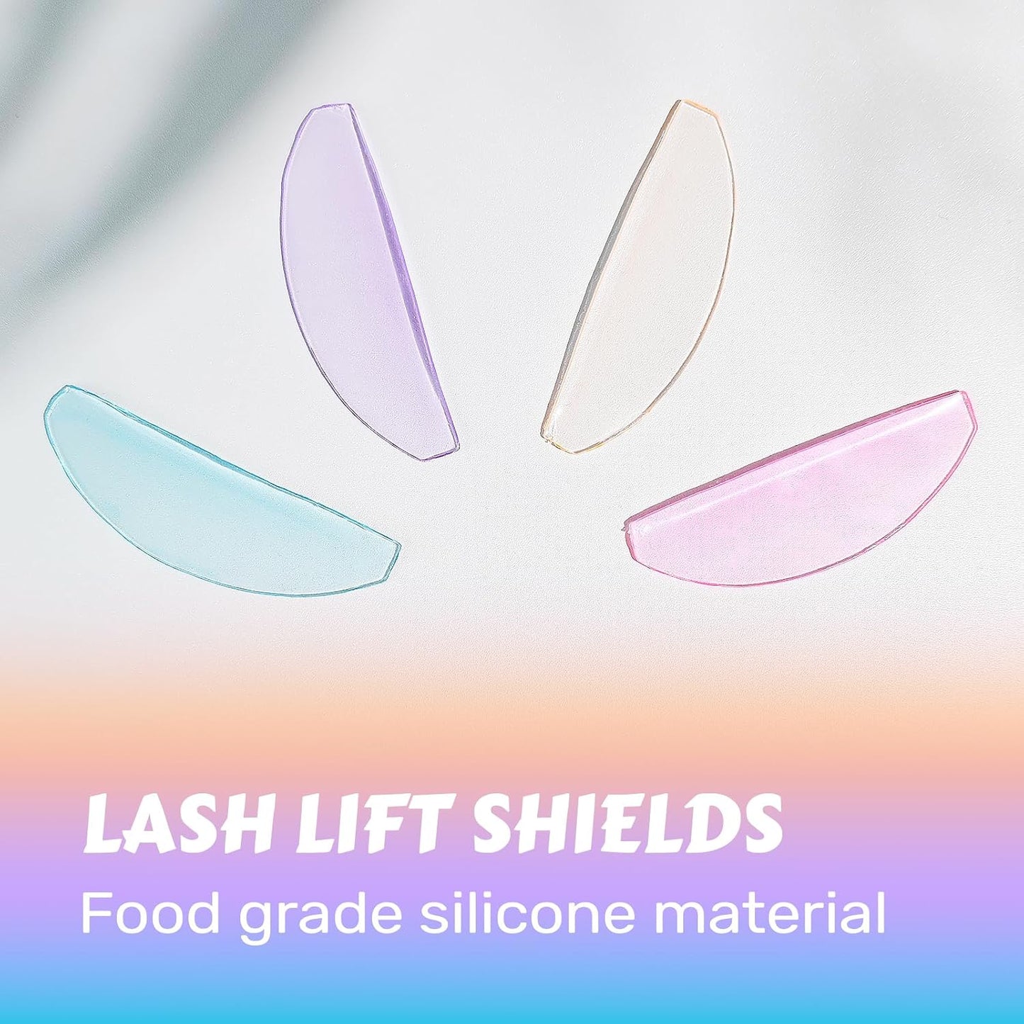 Flat Lash Lift Shields - Glueless Silicone Pads for Eyelash Perming | Ultra Thin, Colorful Design