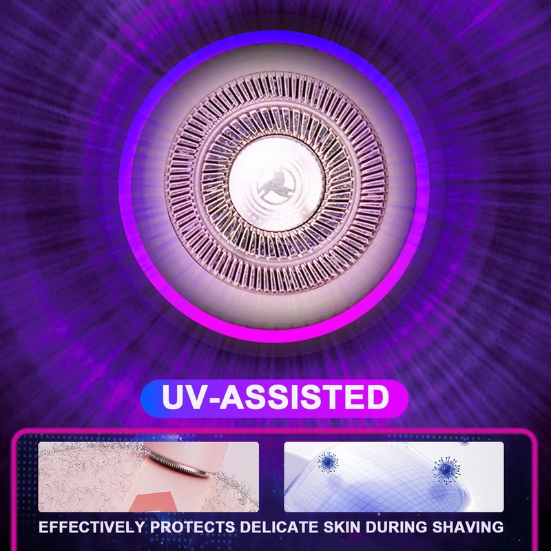 Bloomly Pro Facial Hair Remover, Gentle Micro-Trimming with Led Light, Portable Design, Painless Electric Face Razor for Coarse Hair (Pink)